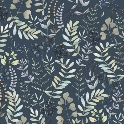 Ugepa Papier peint vinyle grainé sur intissé botanique Olivia bleu L.1001 x l.53 cm Ugépa* Papier Peint Pour Salle De Bains|Papier Peint Naturel Et Tropical