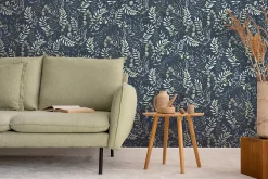 Ugepa Papier peint vinyle grainé sur intissé botanique Olivia bleu L.1001 x l.53 cm Ugépa* Papier Peint Pour Salle De Bains|Papier Peint Naturel Et Tropical