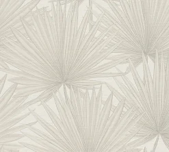 A.S. Creation Papier peint vinyle grainé sur intissé effet mat végétal Antigua As Creation L.1005 x l. 53 cm ecru* Papier Peint Naturel Et Tropical
