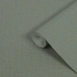 Clearance GoodHome Papier peint vinyle intissé uni structuré vert L.1000 x l.52 cm Shung