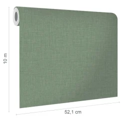 Clearance GoodHome Papier peint vinyle intissé uni structuré vert L.1000 x l.52 cm Shung