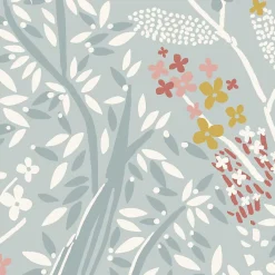 Online Lutece Papier peint vinyle intissé Sejours & Chambres mat et satiné fleurs, feuilles bleu, blanc, rouge l.1005 x l.53 cm