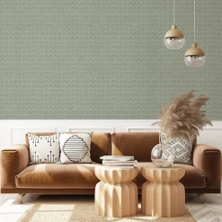 Best Lutèce Papier peint vinyle intissé Abaca bloutis vert L.1005 x l.53cm