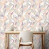 Ugepa Papier peint vinyle intissé feuilles tropicales teraccotta, marron, beige L.1005 x l.53cm Ugèpa* Papier Peint Naturel Et Tropical