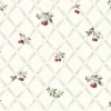 Best Lutece Papier peint vinyle intissé Cuisines & Bains mat et satiné treillis, cerise rouge, beige, blanc l.1005 x l.53 cm