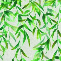 Best Lutèce Papier peint vinyle intissé Fidji greenery verdure vert sur fond blanc, 4 lés, L.1005 x l.53cm