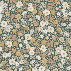 Sale GoodHome Papier peint vinyle intissé fleuri liberty vert L.53 x l.1005 cm Amity