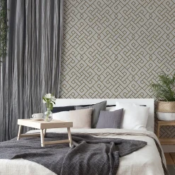 Clearance GoodHome Papier peint Vinyle Intissé Nimie crème