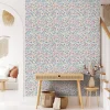 Discount Ugepa Papier peint vinyle intissé fleuri liberty Mini darla rose, vert, jaune L.1005 x l.53cm