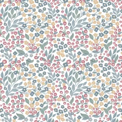 Discount Ugepa Papier peint vinyle intissé fleuri liberty Mini darla rose, vert, jaune L.1005 x l.53cm