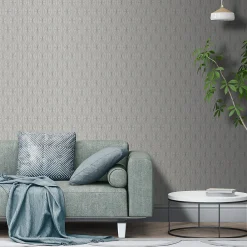 Clearance GoodHome Papier peint Vinyle Intissé Aytasi argent