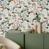 Outlet Lutece Papier peint vinyle intissé fleuri Naive flowers, bleu terracotta L.1005 x l.53cm Lutèce