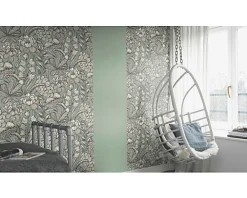 Rasch Papier peint vinyle intissé grainé fleuri Jade L.1005 x l.53cm* Papier Peint Fleuri|Papier Peint Pour Couloir