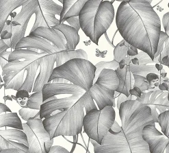 Sale GoodHome Papier peint vinyle intissé noir et blanc