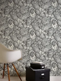 Sale GoodHome Papier peint vinyle intissé noir et blanc