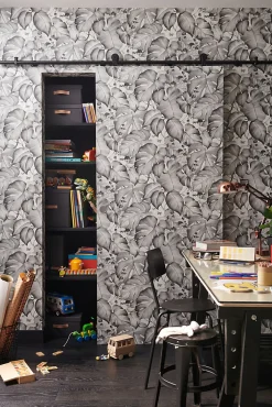 Sale GoodHome Papier peint vinyle intissé noir et blanc