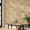 Sale Grandeco Papier peint vinyle intissé fleuri rose, jaune L.1005 x l.53cm , Garden Lilas