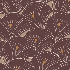 Discount Lutece Papier peint vinyle intissé Villa Rosalie mat et satiné art déco rouge l.1005 x l.53 cm