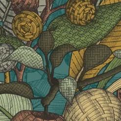 Clearance Lutece Papier peint vinyle intissé Villa Rosalie mat et satiné fleurs multicolore l.1005 x l.53 cm