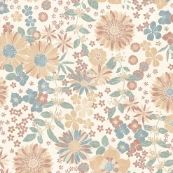 Best Ugepa Papier peint vinyle intissé fleuri petites fleurs vert, orange L. 1005 x l. 53cm