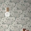 Rasch Papier peint vinyle intissé tropical palmiers, bleu L.1001 x l.53cm , Oskar
