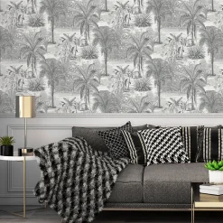 Best GoodHome Papier peint Vinyle Intissé Onyk gris