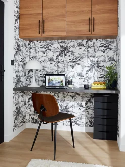 GoodHome Papier peint vinyle intissé texturé Chooky* Papier Peint Pour Chambre|Papier Peint Naturel Et Tropical