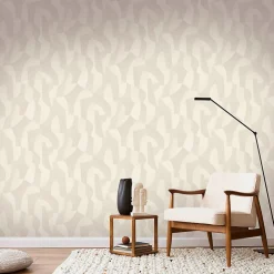 Discount Lutece Papier peint vinyle intissé Allure mat et satiné géométrique beige l.1005 x l.53 cm