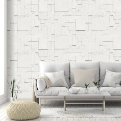 Discount GoodHome Papier peint Vinyle Intissé Emer blanc