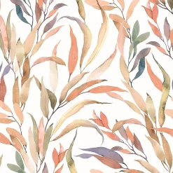 Sale Papier peint vinyle intissé feuillage multicolore L.1001 x l.53cm Cicala