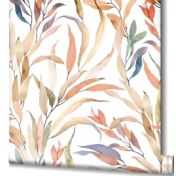 Sale Papier peint vinyle intissé feuillage multicolore L.1001 x l.53cm Cicala