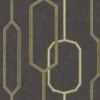 Clearance GoodHome Papier peint Vinyle Intissé Leucie noir et or