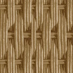 Clearance Lutece Papier peint vinyle intissé Villa Rosalie mat et satiné trompe l'œil paille beige, beige doré l.1005 x l.53 cm