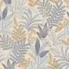 Sale Lutece Papier peint vinyle intissé Allure mat et satiné feuilles beige, bleu, or, jaune l.1005 x l.53 cm