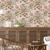 Discount Lutece Papier peint vinyle intissé fleuri bouquet rose, beige L.1005 x l.53cm Lutèce