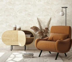 Erismann Papier peint vinyle intissé arbres beige, or L.1005 x l.53cm, Grove* Papier Peint Naturel Et Tropical