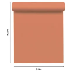 Best GoodHome Papier peint vinyle intissé uni orange terracotta L.53 x l.1005 cm Aune