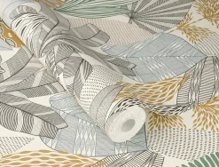 Rasch Papier peint vinyle intissé feuillage gris L.1001 x l.53cm , Kruger