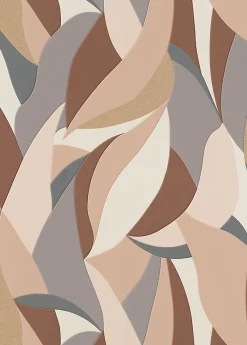 Clearance Erismann Papier peint vinyle intissé végétal marron et or L.1005 x l.53cm, Crescent
