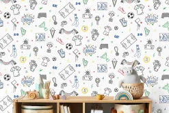 Outlet Ugepa Papier peint vinyle intissé enfant football multicouleurs L. 1005 x l. 53cm