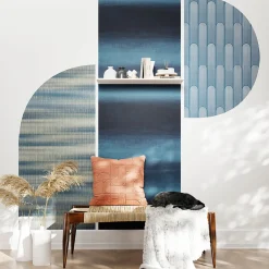 Best GoodHome Papier peint Vinyle intissé Arugam bleu foncé l.53 x H.1000 cm