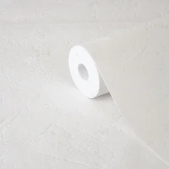 GoodHome Papier peint vinyle sur intissé  Lancon blanc cassé* Papier Peint Pour Couloir|Papier Peint Uni