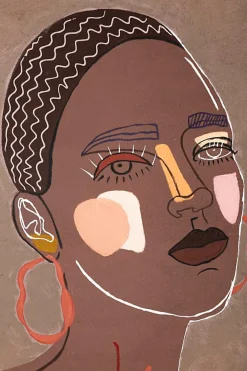 Online Mauro Ferretti Peinture sur toile visage multicolore 80x2,8x100 cm