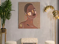 Online Mauro Ferretti Peinture sur toile visage multicolore 80x2,8x100 cm