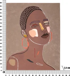 Online Mauro Ferretti Peinture sur toile visage multicolore 80x2,8x100 cm