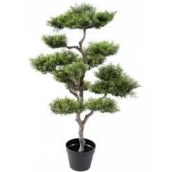 Sale Pin Bonsai artificiel dans un pot en plastique