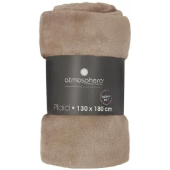 Atmosphera Créateur D'Intérieur Plaid - flanelle - beige - 130x180 cm - Atmosphera* Plaid Canapé|Plaid
