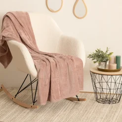 Atmosphera Créateur D'Intérieur Plaid - flanelle - rose - 125x150 cm - Atmosphera* Plaid Canapé|Plaid