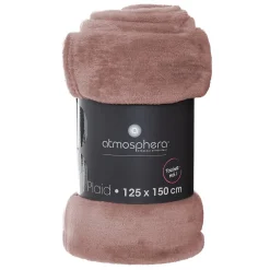Atmosphera Créateur D'Intérieur Plaid - flanelle - rose - 125x150 cm - Atmosphera* Plaid Canapé|Plaid