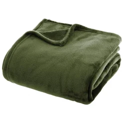 Online Atmosphera Créateur D'Intérieur Plaid - flanelle - vert kaki - 130x180 cm - Atmosphera